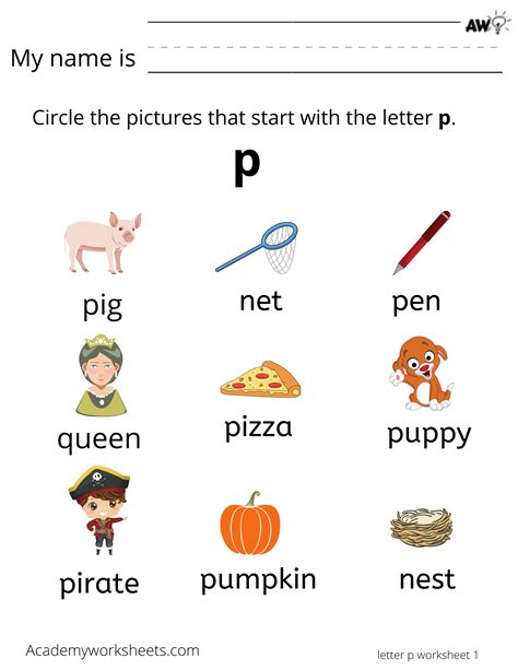Words That Start With P Worksheet Education Com Preschool Words That Start With P - Preschool Words That Start With P