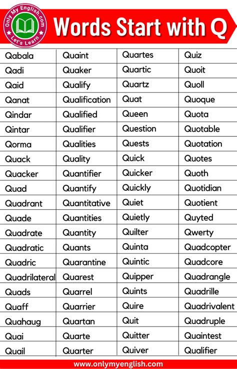 Words That Start With Q That Are Positive Simple Words That Start With Q - Simple Words That Start With Q