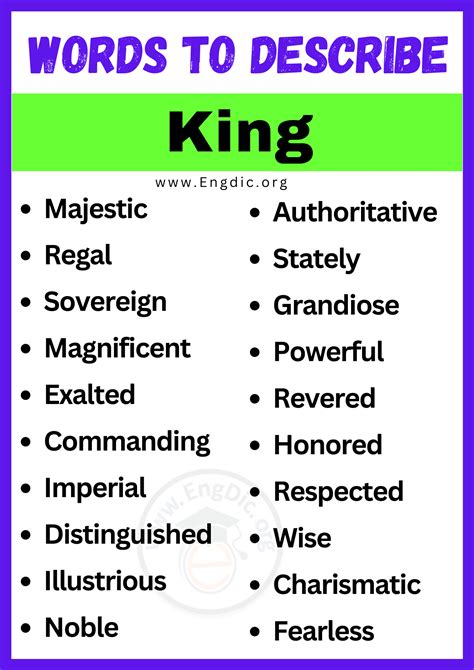 words to describe king david