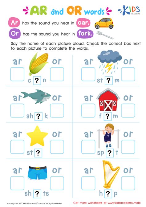 Words With Ar Phonics Activities And Printable Teaching Ar Sound Words With Pictures - Ar Sound Words With Pictures