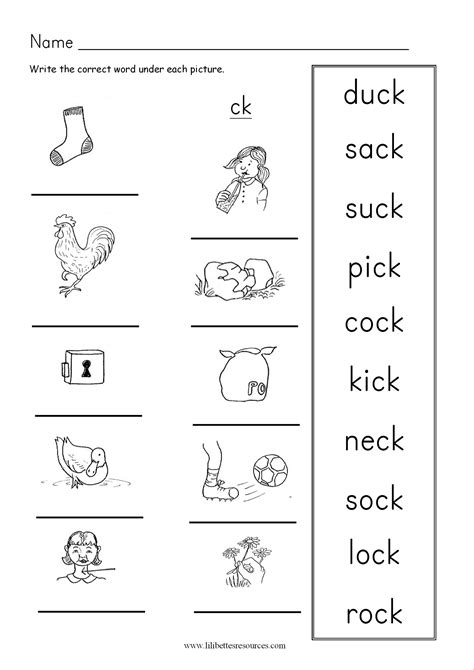 Words With Ck Phonics Activities And Printable Teaching Ck Sound Words With Pictures - Ck Sound Words With Pictures