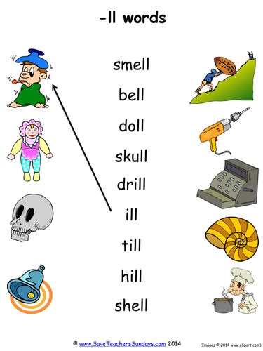 Words With Ll Phonics Activities And Printable Teaching Ll Words For Kids - Ll Words For Kids