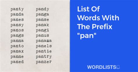 Words With Pan