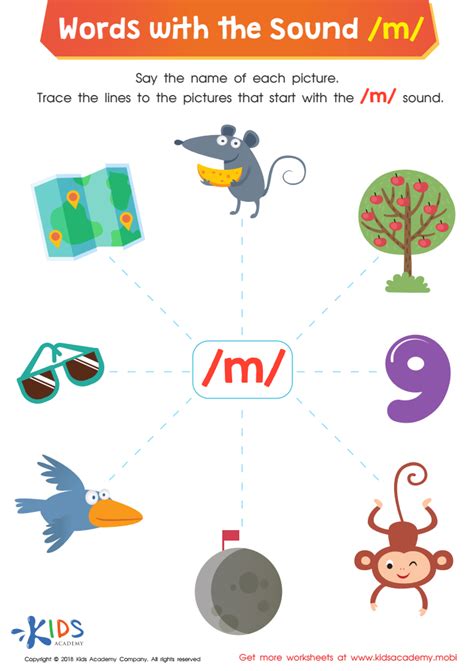 Words With Sound M Reading Worksheet Kids Academy M Sound Words With Pictures - M Sound Words With Pictures