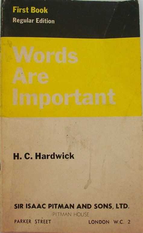 Read Online Words Are Important Hc Hardwick 
