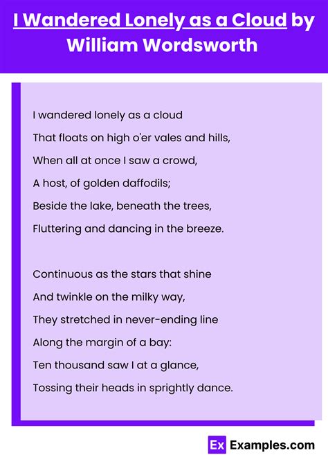 Wordsworth Lonely As A Cloud