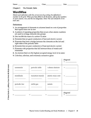 wordwise the periodic table