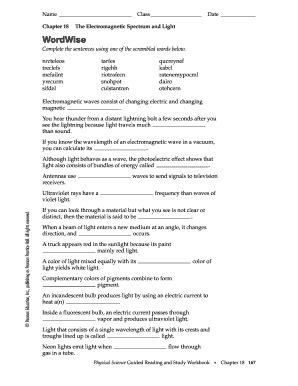 Read Online Wordwise Answers The Electromagnetic Spectrum And Light 