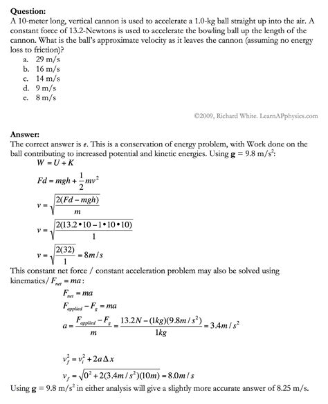 Work Energy And Power Problem Sets The Physics Physics Energy Worksheet - Physics Energy Worksheet