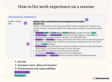 work experience paragraph examples
