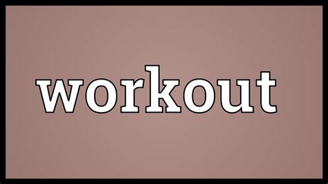 work out meaning