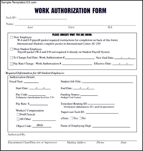 Read Online Work Authorization Documents Samples 
