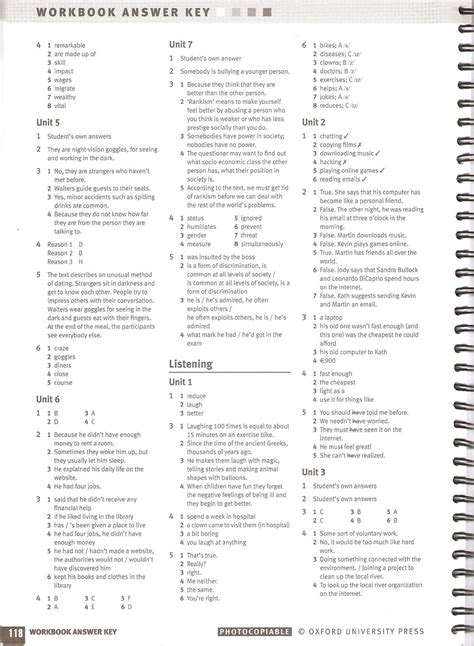 workbook answer key grade 6 unit 1