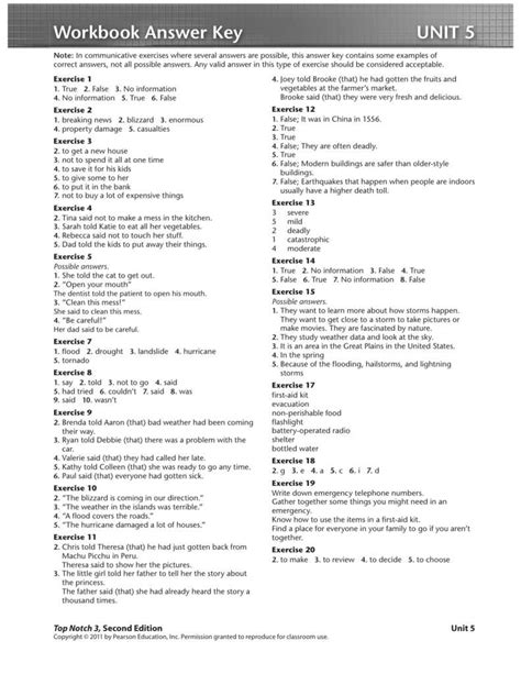 Workbook Answer Key Unit 3