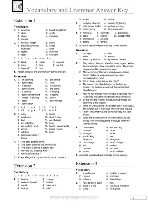 Workbook Answer Key Viewpoints 1 All