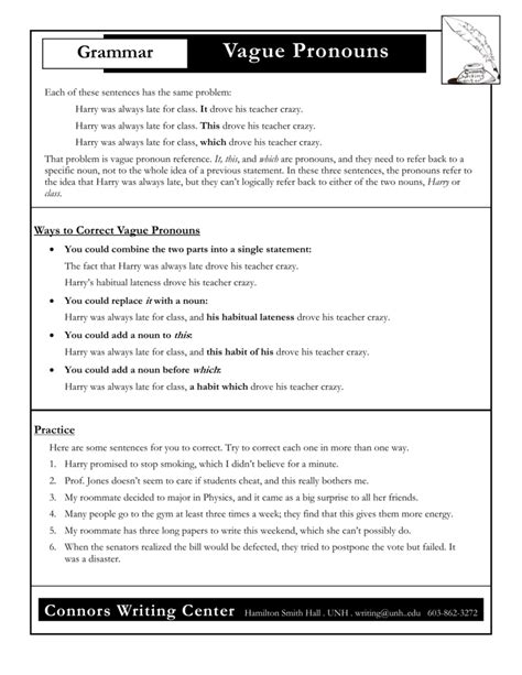 Working With Vague Pronouns Worksheets Using Pronouns Correctly Worksheet - Using Pronouns Correctly Worksheet