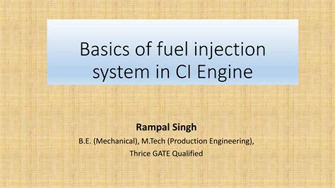 Download Working Of Mechanical Fuel Injection System For Ci Engine 