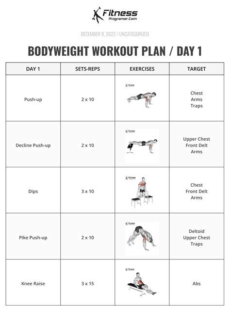 Workout Plan 1 2 3