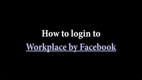workplace facebook login