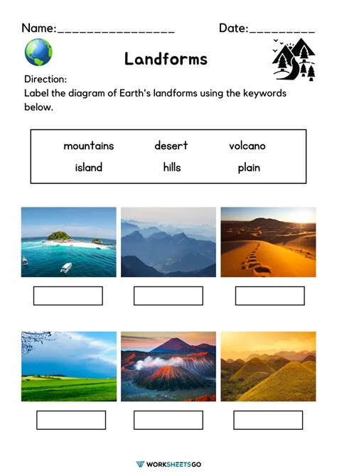 Worksheet About Land Forms Of The Earth 2nd Geology Worksheet 2nd Grade Coast - Geology Worksheet 2nd Grade Coast