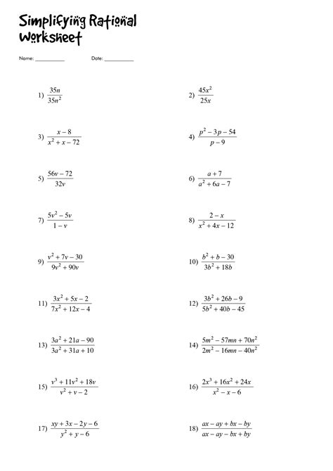 Worksheet Algebraic Equations Simplify Rational Expressions Algebraic Expressions And Equations Worksheet - Algebraic Expressions And Equations Worksheet