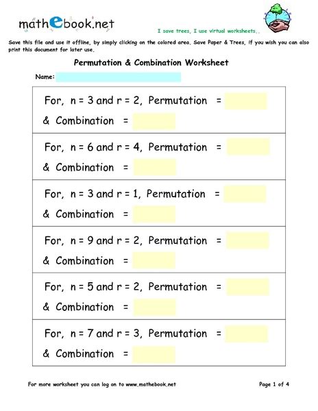 Worksheet Combinations Biglearners Great Combinations Worksheet Answer Key - Great Combinations Worksheet Answer Key