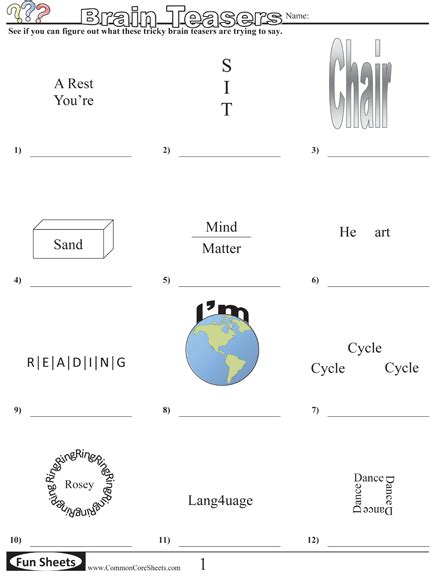 Worksheet Download Common Core Sheets Brain Teasers Common Core Sheets Answers - Brain Teasers Common Core Sheets Answers