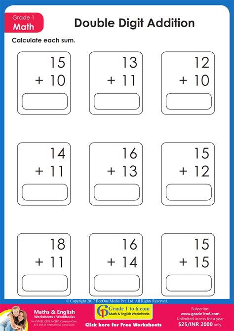 Worksheet For Class 1