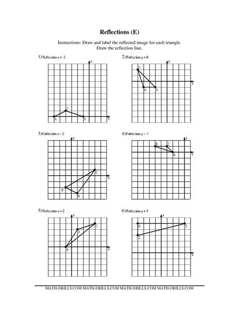 Worksheet For Reflections Grade 7   Reflection In A Mirror Line Create Your Own - Worksheet For Reflections Grade 7