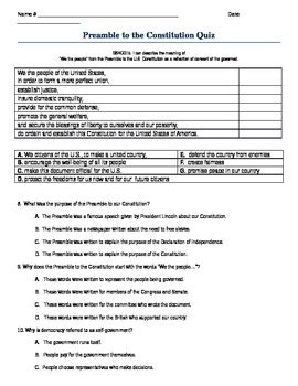 Worksheet I Scored Quiz The Preamble Worksheet Answers - The Preamble Worksheet Answers