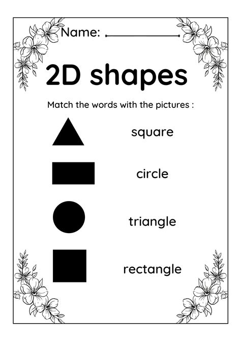 Worksheet Of 2d Shapes