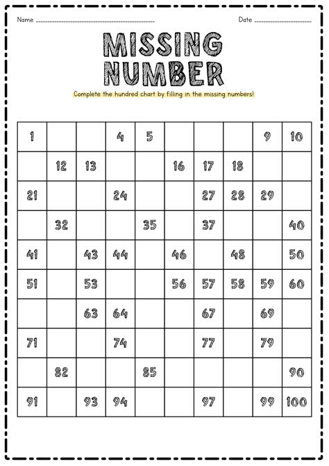 Worksheet On Hundreds Chart With Missing Numbers For Hundred Chart Worksheet - Hundred Chart Worksheet