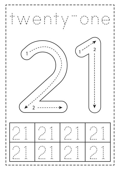 Worksheet On Number 21 Preschool Number Worksheets Number Number 21 Worksheet - Number 21 Worksheet