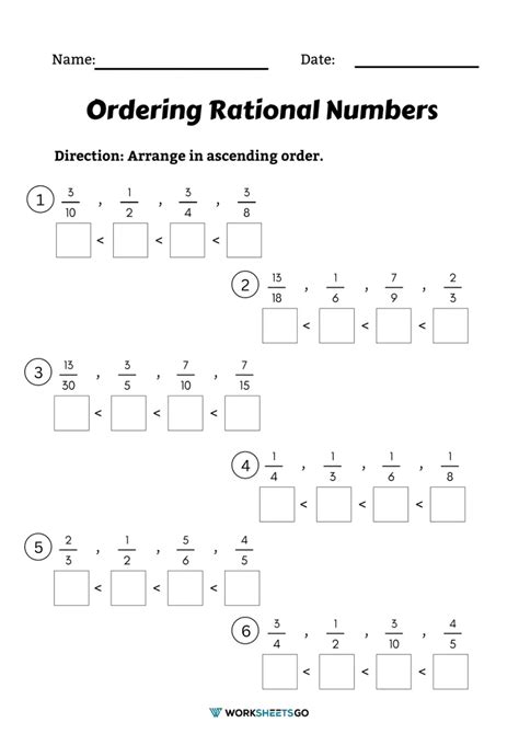 Worksheet On Rational Numbers   Ordering Rational Numbers Worksheet Free Download Idresep Com - Worksheet On Rational Numbers