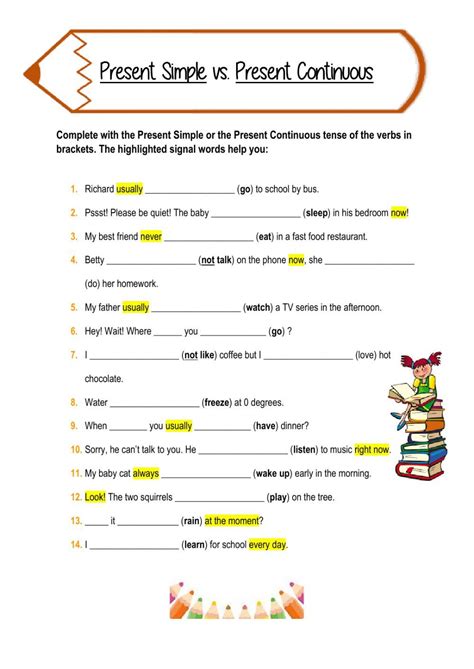 Worksheet On Simple Present Present Continuous Simple Past Present And Past Tense Verbs Worksheet - Present And Past Tense Verbs Worksheet