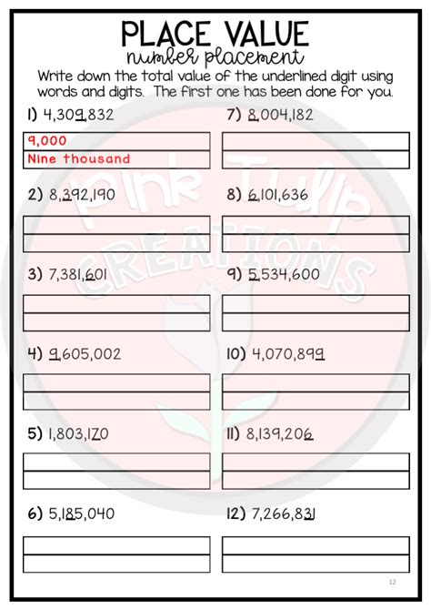 Worksheet Place Value Through Millions Free Printables Place Value Through Millions Worksheet - Place Value Through Millions Worksheet