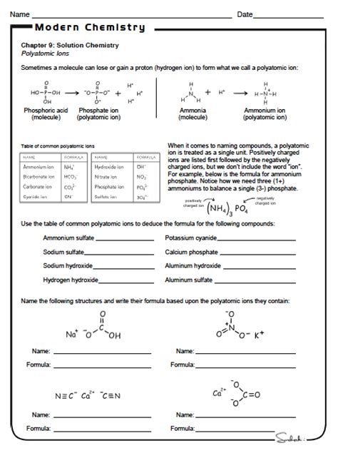  Worksheet Polyatomic For 8th Grade - Worksheet Polyatomic For 8th Grade