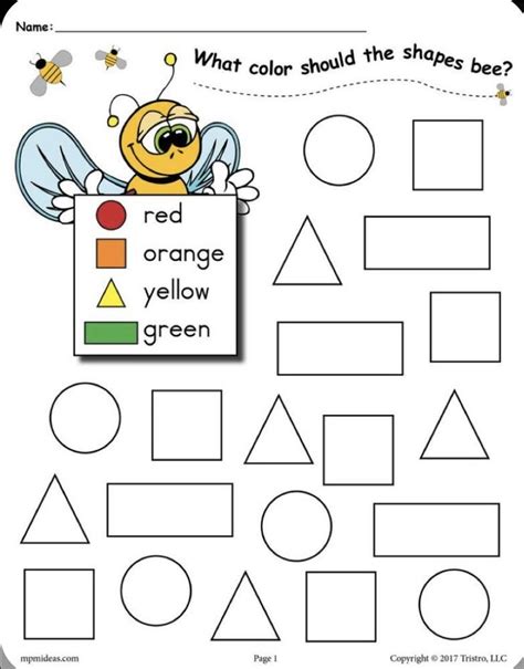 Worksheet Preschool Images   Colors And Shapes Worksheets For Preschoolers Printable - Worksheet Preschool Images