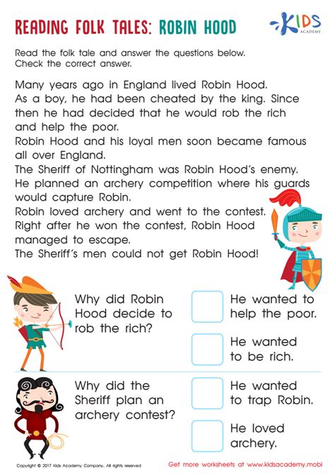 worksheet robin hood