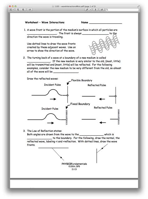 Worksheet Wave Interactions Answers   Pdf Warm Up Wave Interactions Edgenuity Inc - Worksheet Wave Interactions Answers