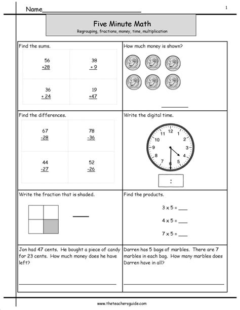 worksheet. 5 Minute Math. Worksheet Fun Worksheet Study Site