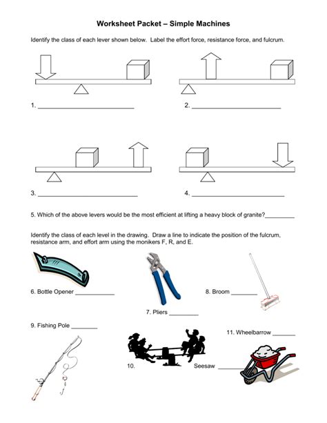 worksheetpacketsimplemachines