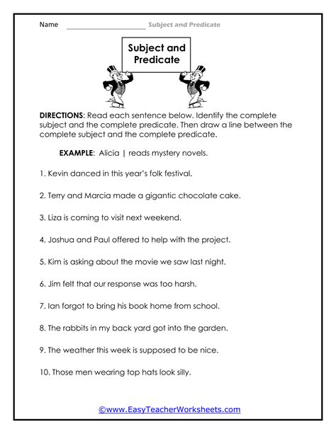 Worksheets Complete Subjects And Complete Predicates Tutoring Hour Simple And Complete Predicate Worksheet - Simple And Complete Predicate Worksheet