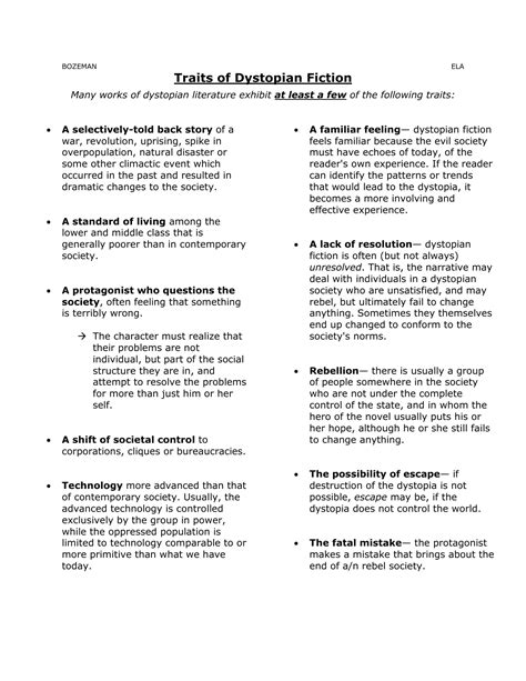 Worksheets Dystopian Literature Creating A Dystopia Worksheet - Creating A Dystopia Worksheet