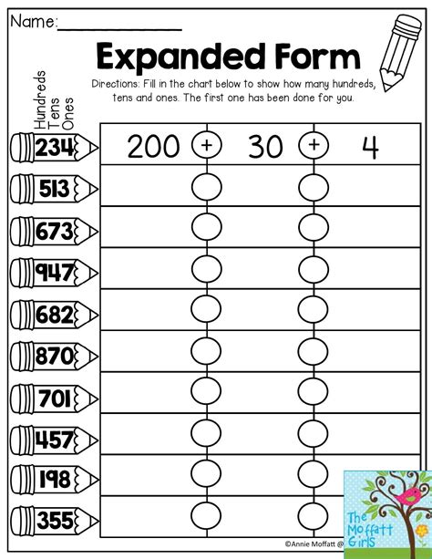worksheets for 2nd grade expanded form