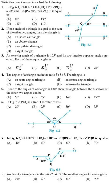 Worksheets For Class 9 Lines And Angles Studiestoday 9 Grade Angles Worksheet - 9 Grade Angles Worksheet