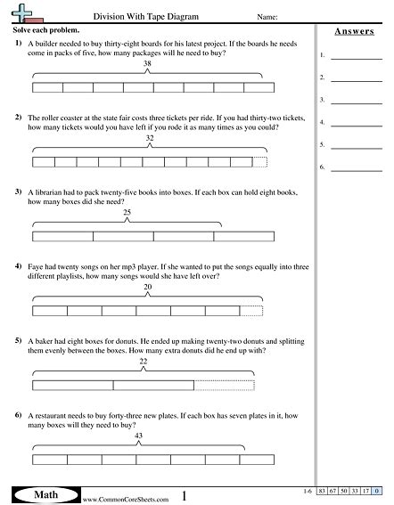 Worksheets One Less Thing Tape Diagram Worksheets 6th Grade - Tape Diagram Worksheets 6th Grade