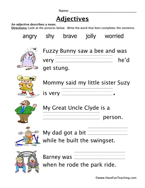 Worksheets With Adjectives A Comprehensive Guide 2020vw Com Types Of Adjectives Worksheet - Types Of Adjectives Worksheet