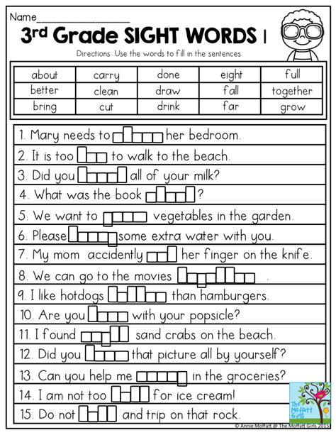 Worksheets Worksheets Free Third Grade Sight Words Worksheets - Third Grade Sight Words Worksheets