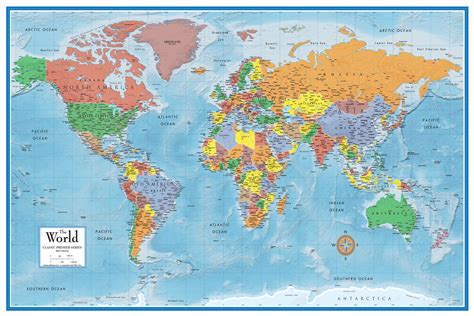 World Atlas Map Poster